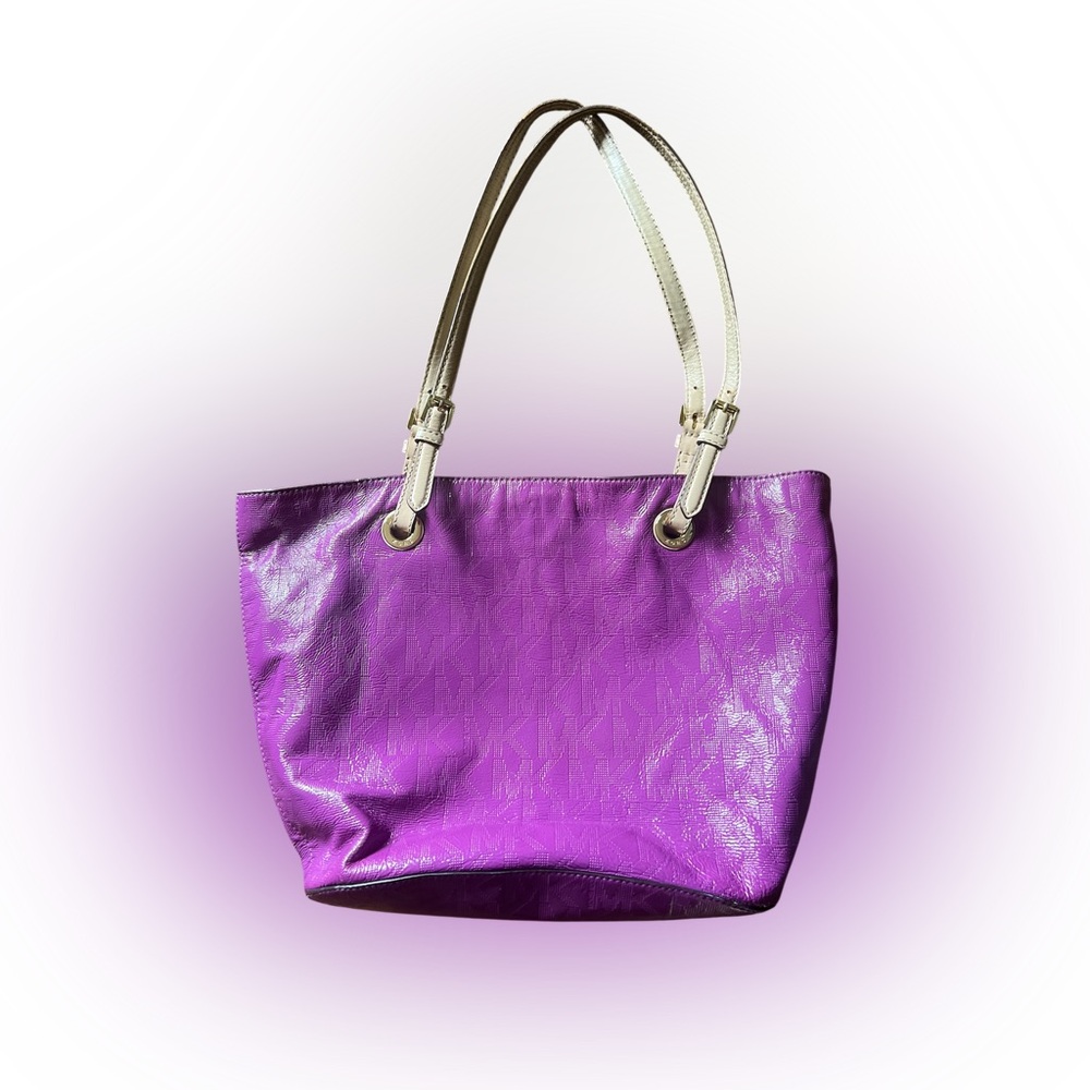 Michael Kors Purple Tote Bag with Glossy Finish